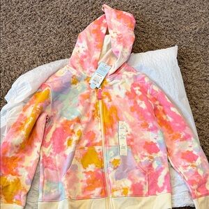 Cat & Jack Pastel Tie-Dye Hoodie zipper sweater